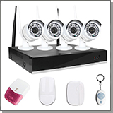Комплект видеонаблюдения с охранными датчиками Kvadro Vision Alarm - 2.0