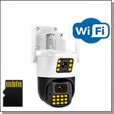 Беспроводная 2MP Wi-Fi уличная поворотная камера наблюдения с двумя объективами HDcom K663-ASW2-Dual с записью на SD карту